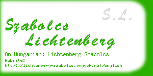 szabolcs lichtenberg business card